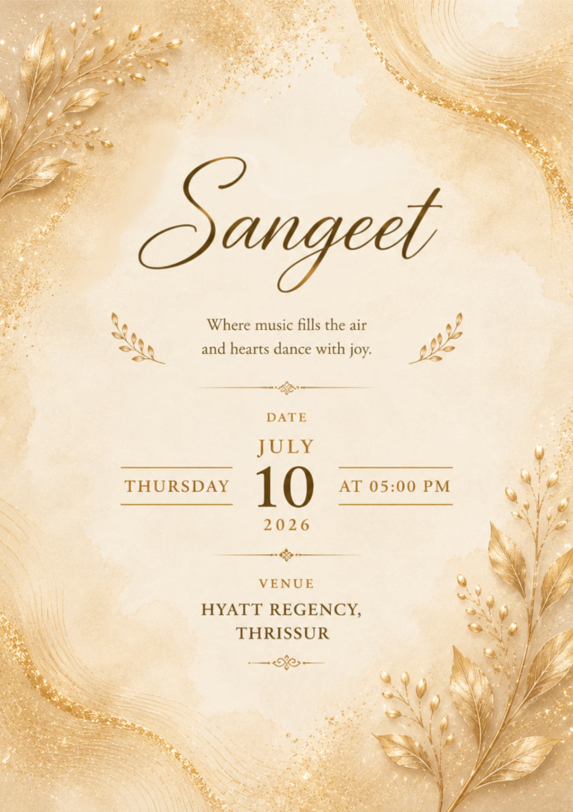 Sangeet invitation card